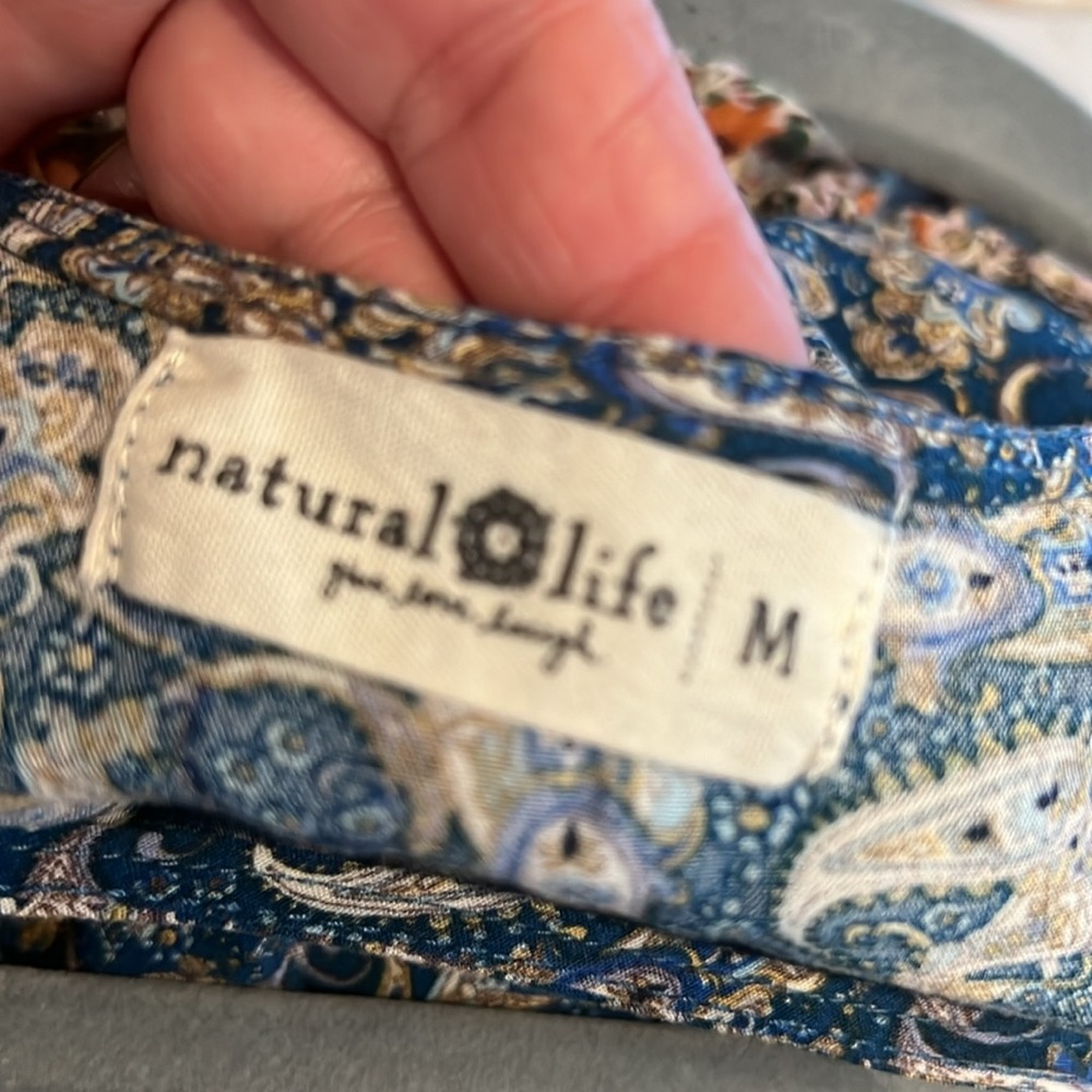 NATURAL LIFE Blue and Orange Mixed Floral Maxi Dress - Picture 6 of 9